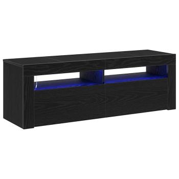 TV-Schrank mit LED Schwarz Eiche 120x35x40 cm Holzwerkstoff
