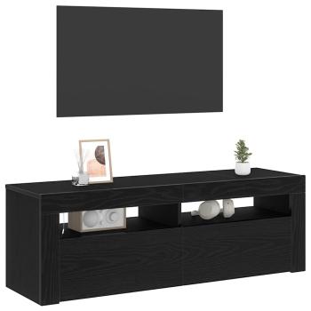 TV-Schrank mit LED Schwarz Eiche 120x35x40 cm Holzwerkstoff