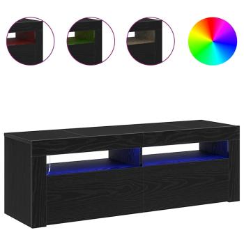 TV-Schrank mit LED Schwarz Eiche 120x35x40 cm Holzwerkstoff