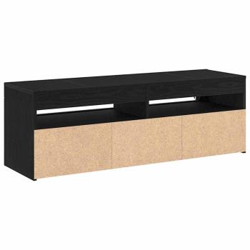 TV-Schrank mit LED Schwarz Eiche 120x35x40 cm Holzwerkstoff