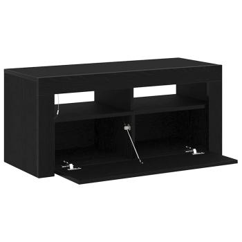 TV-Schrank mit LED Schwarz Eiche 90x35x40 cm Holzwerkstoff