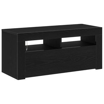 TV-Schrank mit LED Schwarz Eiche 90x35x40 cm Holzwerkstoff
