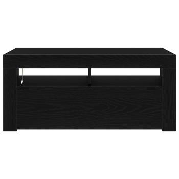 TV-Schrank mit LED Schwarz Eiche 90x35x40 cm Holzwerkstoff