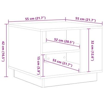 Couchtisch aus schwarzem Eichenholz 55x55x42 cm aus Holzwerkstoff
