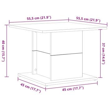 Couchtisch schwarzes Eichenholz 55,5x55,5x40 cm Holzwerkstoff