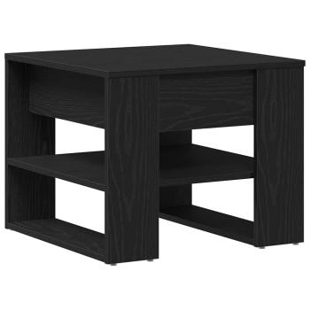 Schwarzer Eichen-Couchtisch 55,5x55x45 cm aus Holzwerkstoff