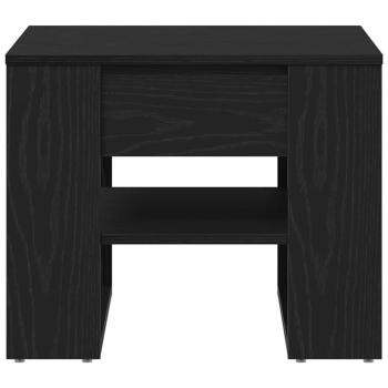 Schwarzer Eichen-Couchtisch 55,5x55x45 cm aus Holzwerkstoff