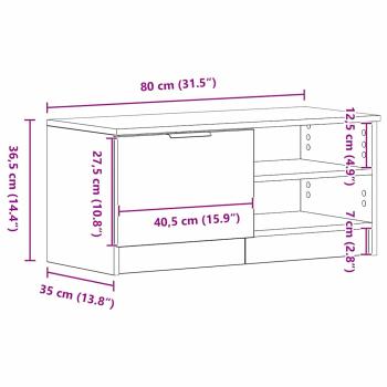 TV-Schrank 2 Stück Schwarz Eiche 80x35x36,5 cm Holzwerkstoff