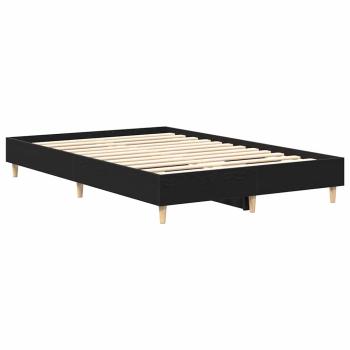 Bettgestell 120x190 cm Schwarz Eichenholz, beschichtete Spanplatte