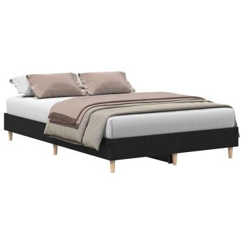 Bettgestell 120x190 cm Schwarz Eichenholz, beschichtete Spanplatte