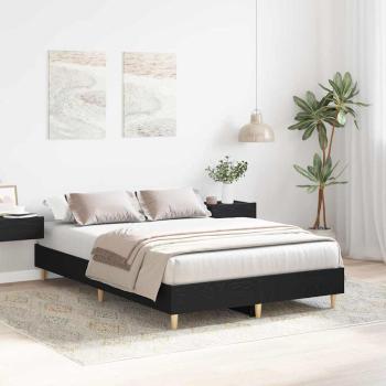 Bettgestell 120x190 cm Schwarz Eichenholz, beschichtete Spanplatte
