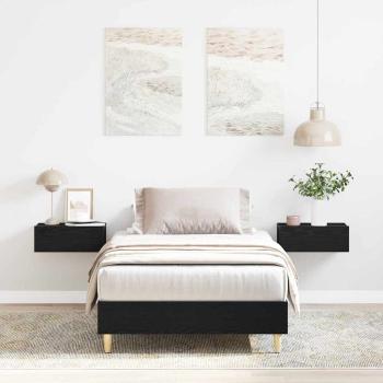 ARDEBO.de - Bettgestell 75x190 cm schwarz, Eiche, Holzwerkstoff