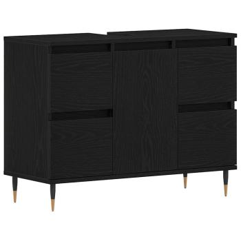 Waschbeckenunterschrank Schwarze Eiche 80x33x60 cm Holzwerkstoff