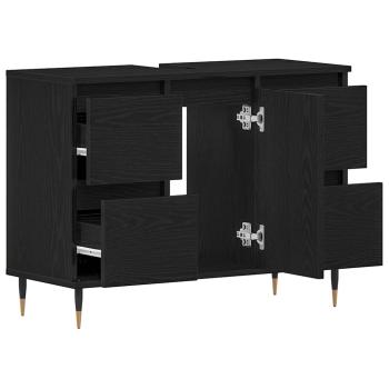 Waschbeckenunterschrank Schwarze Eiche 80x33x60 cm Holzwerkstoff