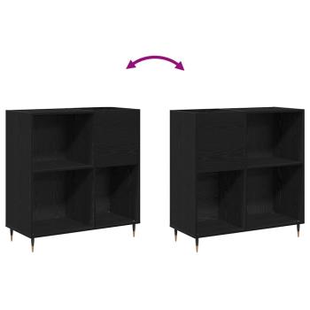 Regalschrank Schwarzer Eichenholz 84,5x38x89 cm Ingenieurholz