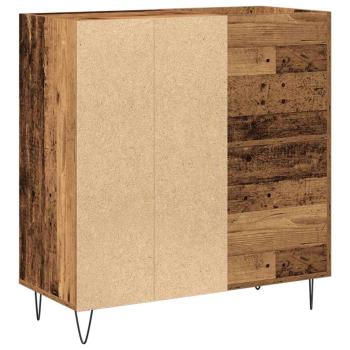 Record Cabinet Schwarz Eiche 84,5x38x89 cm Ingenieured Holz