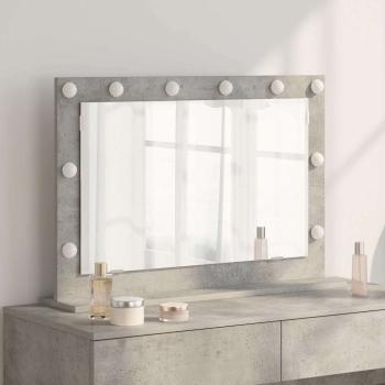 ARDEBO.de - Make-Up Spiegel Beton grau Glas 80 x 55 x 18 cm Rechteckig