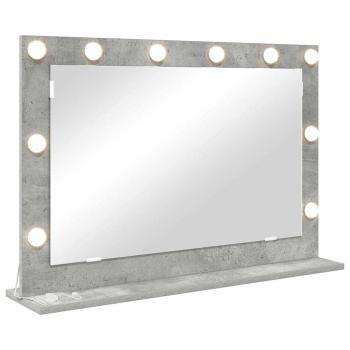 Make-Up Spiegel Beton grau Glas 80 x 55 x 18 cm Rechteckig