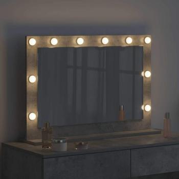 Make-Up Spiegel Beton grau Glas 80 x 55 x 18 cm Rechteckig