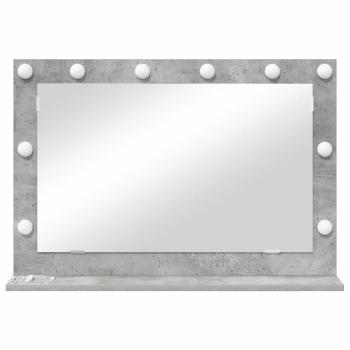 Make-Up Spiegel Beton grau Glas 80 x 55 x 18 cm Rechteckig