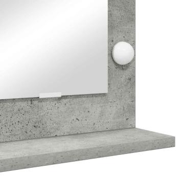 Make-Up Spiegel Beton grau Glas 80 x 55 x 18 cm Rechteckig