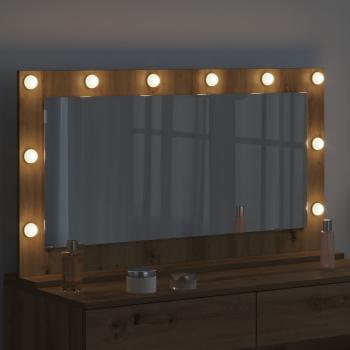 Kosmetikspiegel Artisan Eiche Holz und Glas 100 x 55 cm