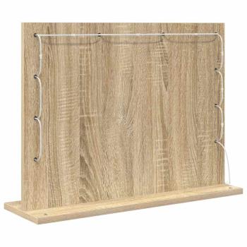 Kosmetikspiegel Sonoma-Eiche Holzwerkstoff, Glas Standard Spiegel