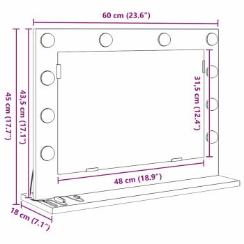 Kosmetikspiegel Alte Holzoptik Holz 60 x 45 x 18 cm Spiegel