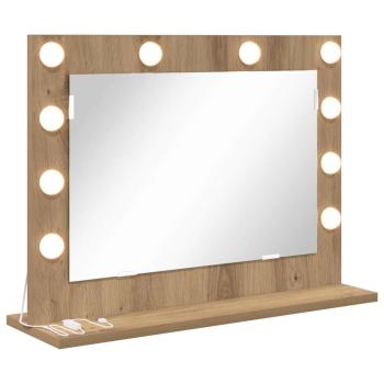Kosmetikspiegel Handwerkliche Eiche Holzwerkstoff 60 x 45 x 18 cm