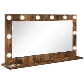 Kosmetikspiegel Rauch-Eiche, Silber Holz, Glas 80 x 45 cm Spiegel