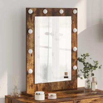ARDEBO.de - Waschspiegel Geräucherte Eiche Holz, Glas 70 x 50 x 18 cm Spiegel