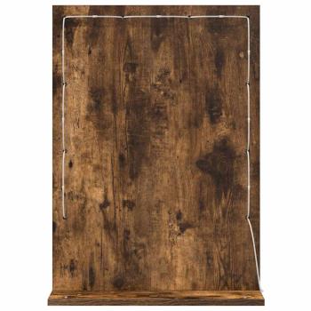 Waschspiegel Geräucherte Eiche Holz, Glas 70 x 50 x 18 cm Spiegel