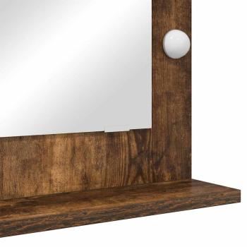 Waschspiegel Geräucherte Eiche Holz, Glas 70 x 50 x 18 cm Spiegel