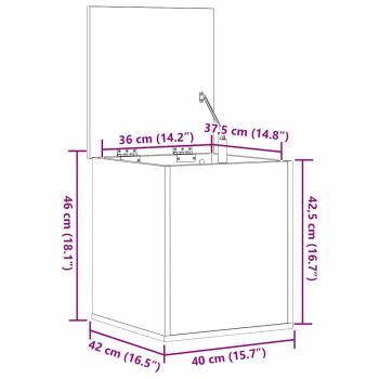 Aufbewahrungsbox Schwarz Eiche 40x42x46 cm aus Holzwerkstoff