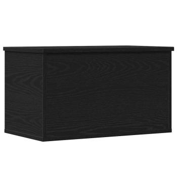 Aufbewahrungsbox mit Deckel Schwarz Eichenholz 60x35x35 cm Ingenieurholz