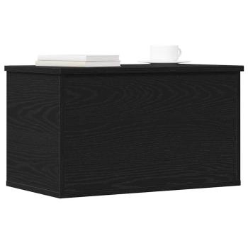 Aufbewahrungsbox mit Deckel Schwarz Eichenholz 60x35x35 cm Ingenieurholz
