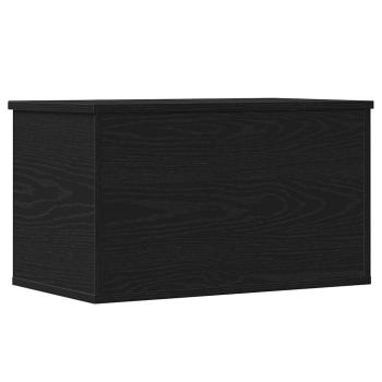 Aufbewahrungsbox mit Deckel Schwarz Eichenholz 60x35x35 cm Ingenieurholz