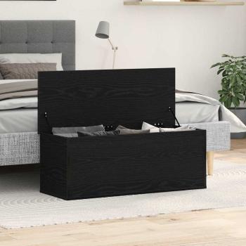 Aufbewahrungsbox in Schwarz Eiche 90x35x35 cm aus Holzwerkstoff