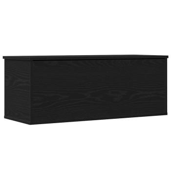 Aufbewahrungsbox in Schwarz Eiche 90x35x35 cm aus Holzwerkstoff