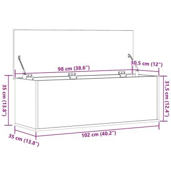 Aufbewahrungsbox Artisan Eiche 102x35x35 cm aus Holzwerkstoff