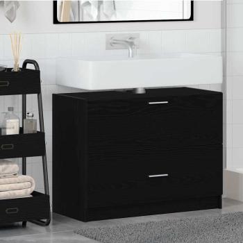 ARDEBO.de - Waschtischschrank Schwarze Eiche Holzwerkstoff 78 x 37 x 59 cm