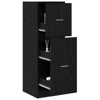 Apotheker Schrank Schwarz Eiche Holz 40 x 41 x 118 cm