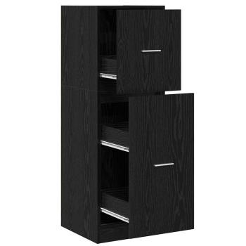 Apotheker Schrank Schwarz Eiche Holz 40 x 41 x 118 cm