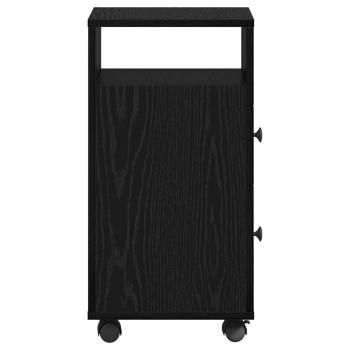Schmaler Badezimmerschrank Schwarze Eiche Holzwerkstoff