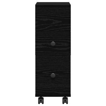 Schmaler Badezimmerschrank Schwarze Eiche Holzwerkstoff