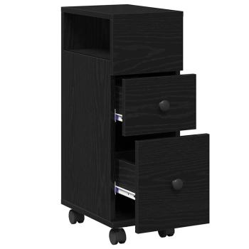 Schmaler Badezimmerschrank Schwarze Eiche Holzwerkstoff