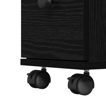 Schmaler Badezimmerschrank Schwarze Eiche Holzwerkstoff