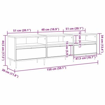 TV-Schrank Artisan Eiche 150x30x44.5 cm Konstruktionsholz