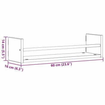 Wandregale Set aus 2 Altes Holz Holz, Metall Wandmontage