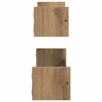 Wandregal Künstlerische Eiche Massivholz Eiche 60 x 16 x 14 cm